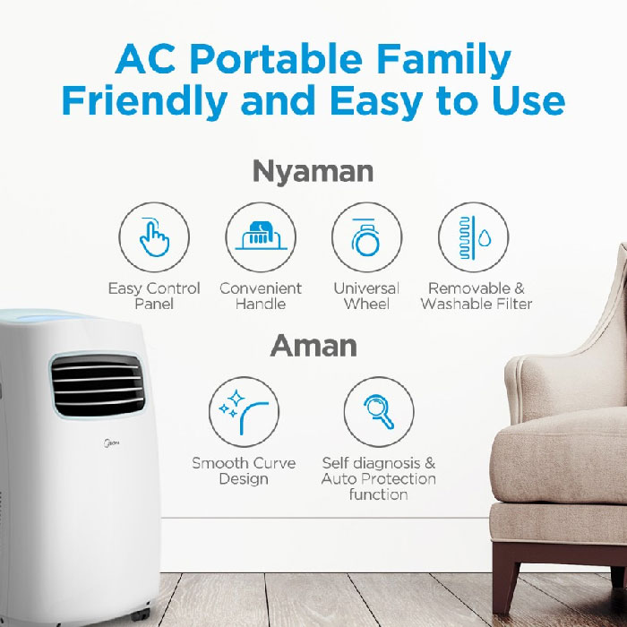 Midea AC Portabel PF Series 1 PK - MPF2-09CRN1